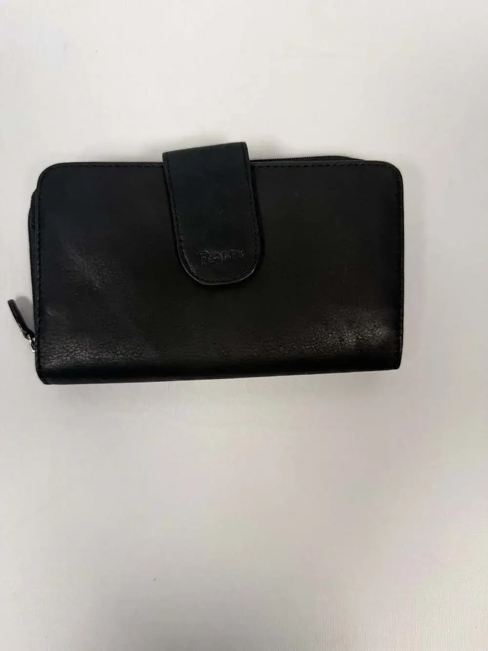 Rolfs Vintage Genuine Leather Checkbook Clutch Wallet in Black